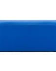 Luxury leather travel wallet, cobalt, back