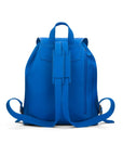 Leather backpack with pockets, cobalt, back