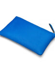 Medium leather makeup bag, cobalt, back