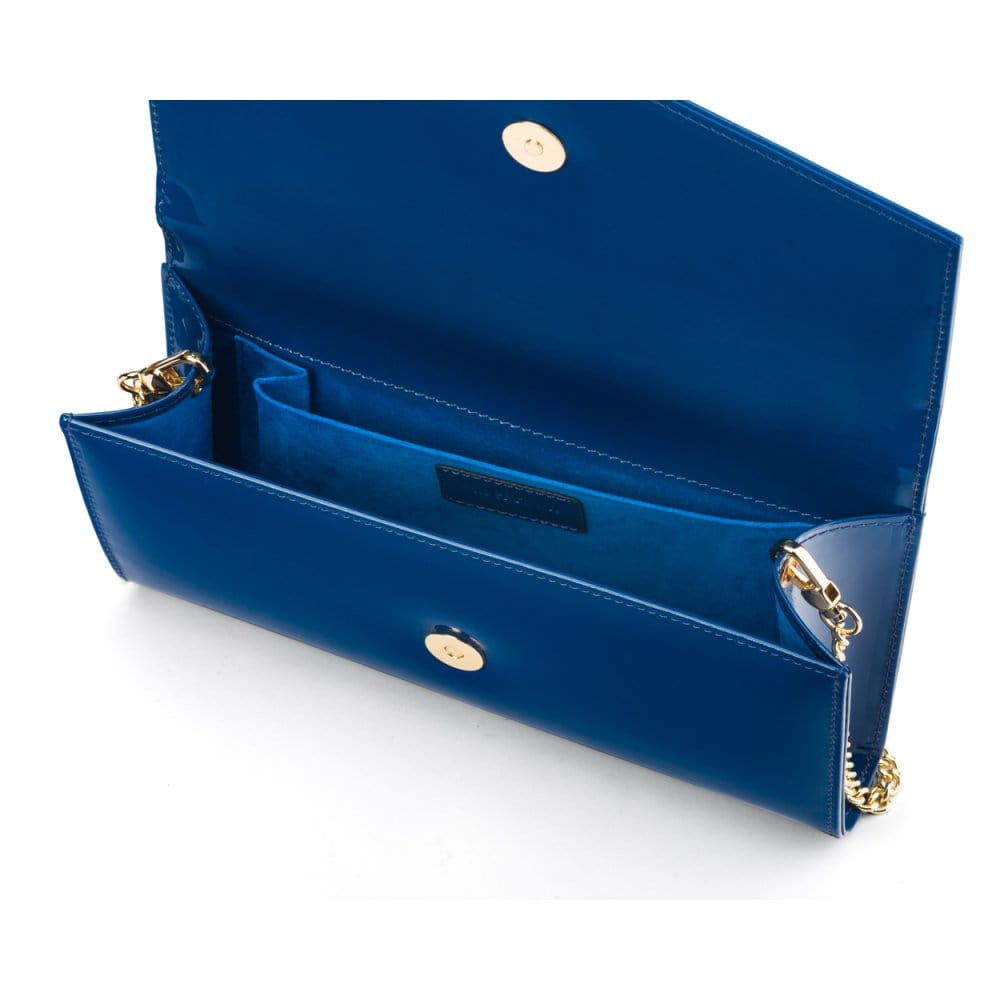 Cobalt Patent Leather Lily Clutch Bag