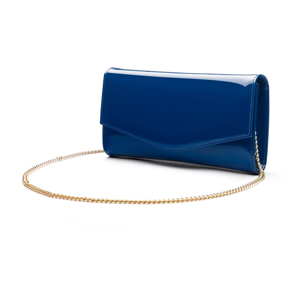 Cobalt Patent Leather Lily Clutch Bag