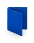 RFID leather wallet with 4 CC, cobalt, front