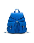 Small leather backpack, cobalt, front