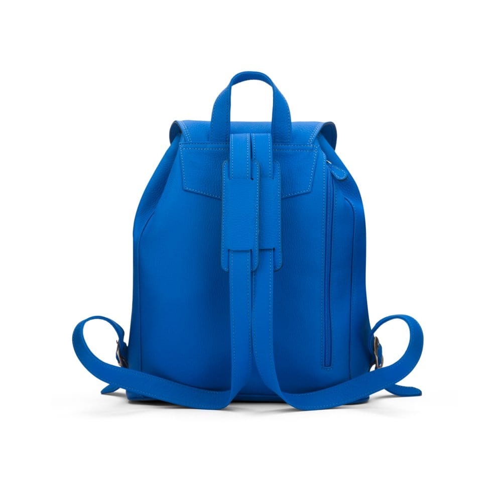 Small leather backpack, cobalt, back