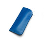 Small leather glasses case, cobalt, front