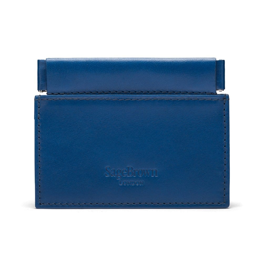 Cobalt Traditional Leather Squeeze Spring Coin Purse