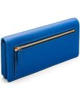 Tall leather Trinity purse, cobalt, back