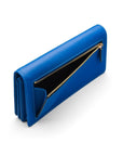 Tall leather Trinity purse, cobalt, coin purse