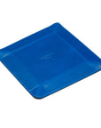 Leather valet tray, cobalt with purple, flat base