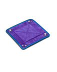 Small leather valet tray, cobalt with purple, open