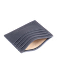 Dark Grey Full Grain Flat Leather 8 Credit Card Wallet