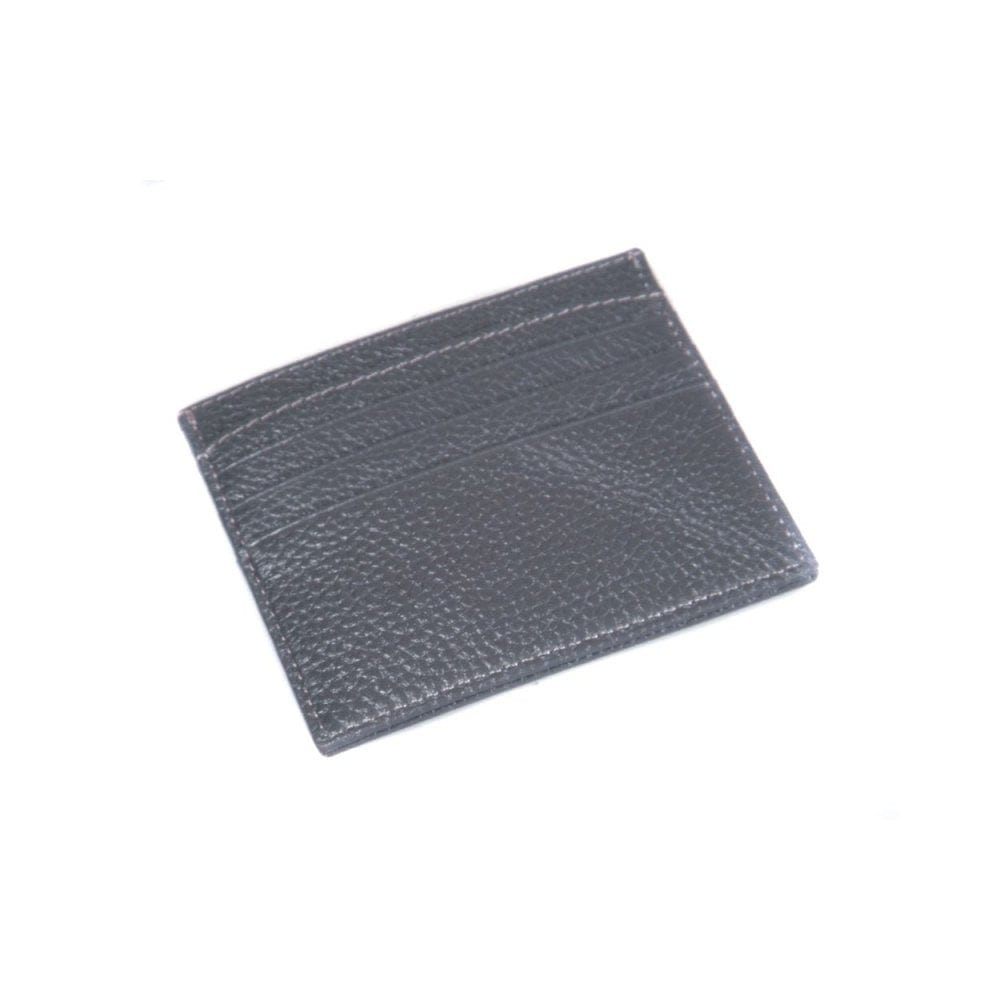 Dark Grey Full Grain Flat Leather 8 Credit Card Wallet