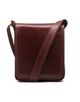 Leather A4 messenger bag, dark tan, front