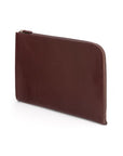 A4 zip around leather folder, dark tan, side