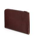 A4 zip around leather folder, dark tan, back