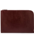 A4 zip around leather folder, dark tan, front