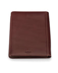 A5 zip around leather folder, dark tan, back