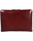 Leather A4 document case, dark tan