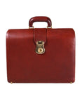 Gladstone doctor's briefcase, dark tan, front view