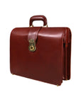 Gladstone doctor's briefcase, dark tan, side view