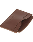 Dark Tan Flat Credit Card Case With ID Window