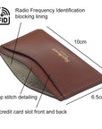 RFID Flat Leather Card Holder, dark tan, features