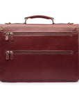 Leather trolley sleeve briefcase, dark tan, back