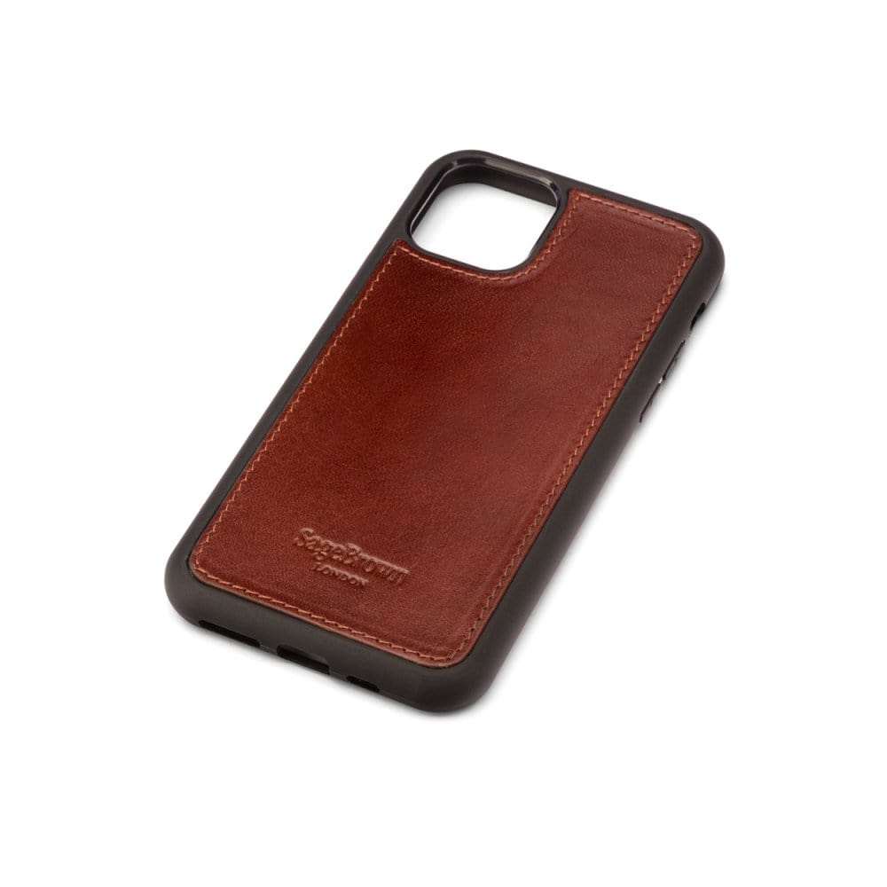 Dark Tan iPhone 11 Pro Max Protective Leather Cover