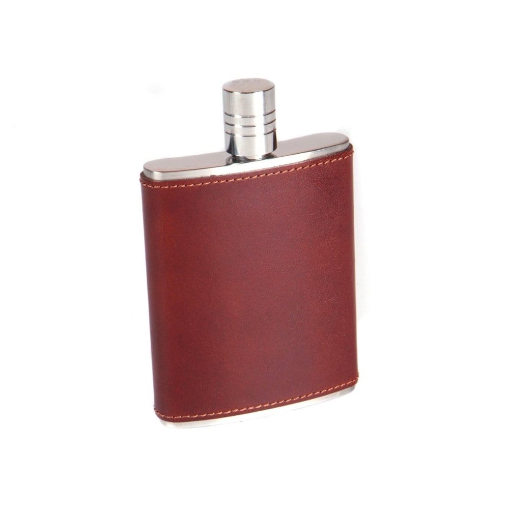 Dark Tan 3oz Leather Hip Flask