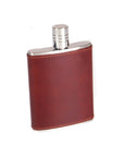 Dark Tan 3oz Leather Hip Flask