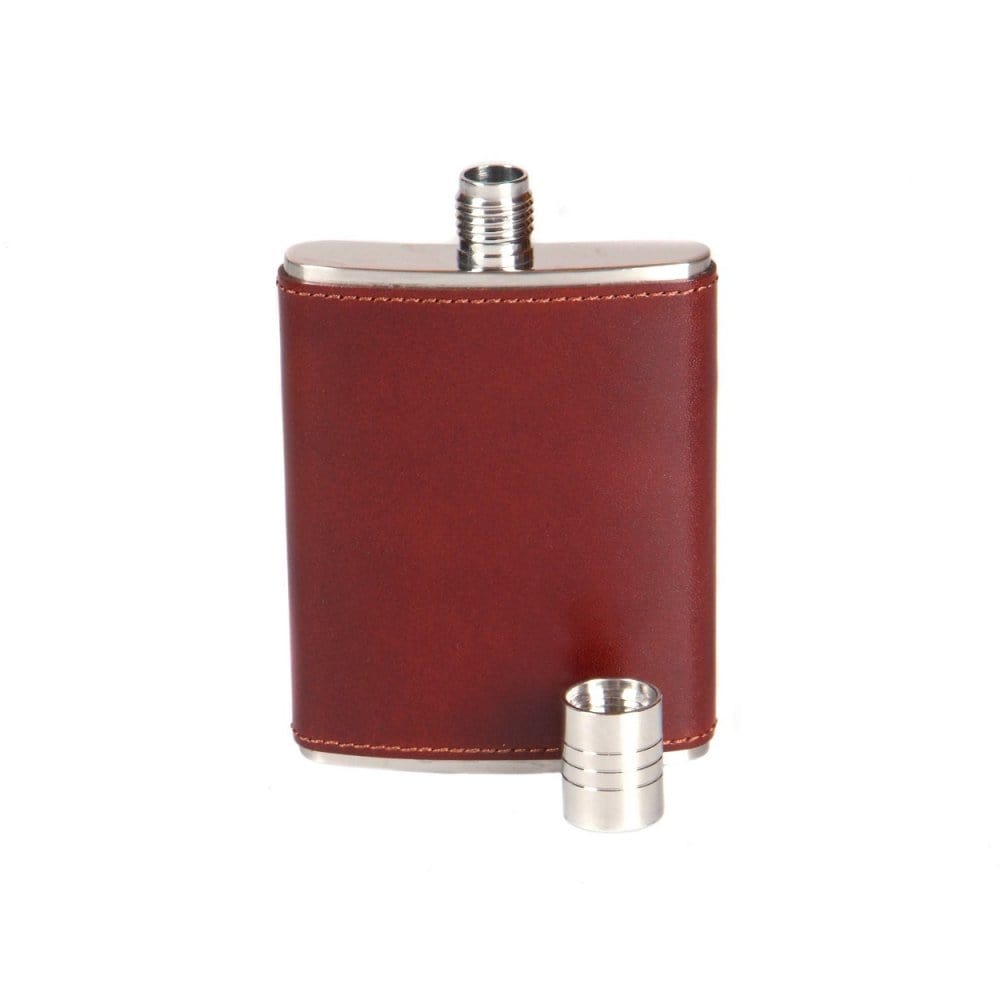 Dark Tan 3oz Leather Hip Flask