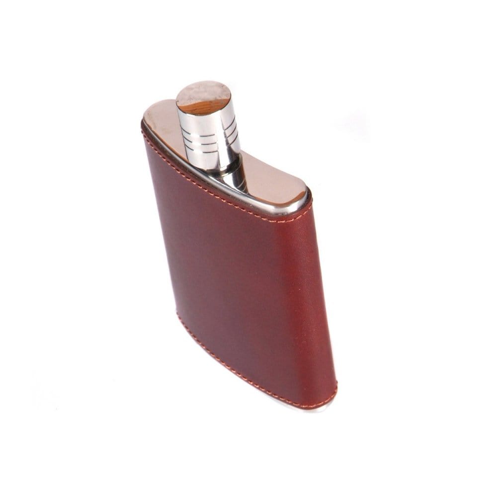 Dark Tan 3oz Leather Hip Flask