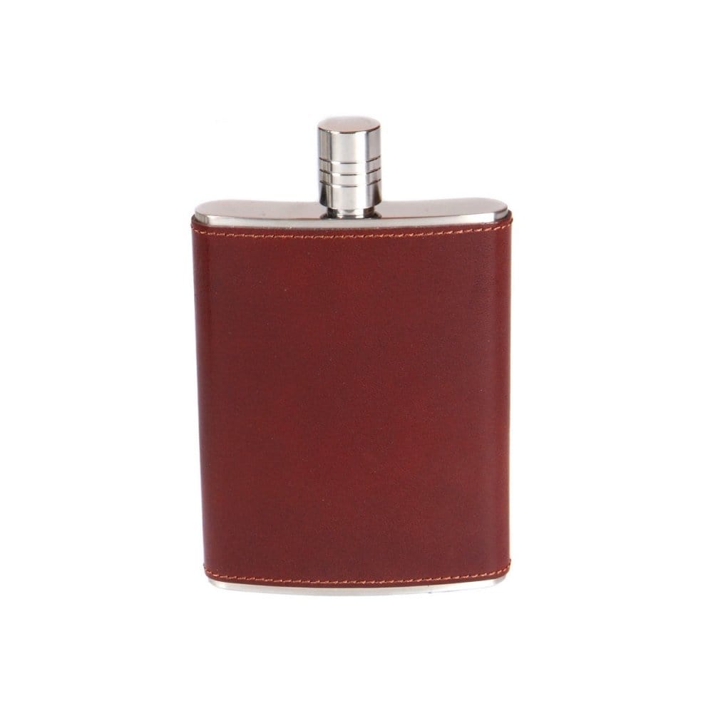 Dark Tan Leather 5oz Hip Flask