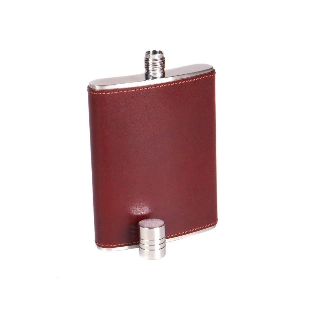 Dark Tan Leather 5oz Hip Flask