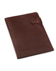 Leather document folder, dark tan, front