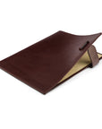 Leather document folder, dark tan, inside