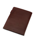 Leather document folder, dark tan, back