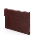 Leather envelope folder, dark tan, front