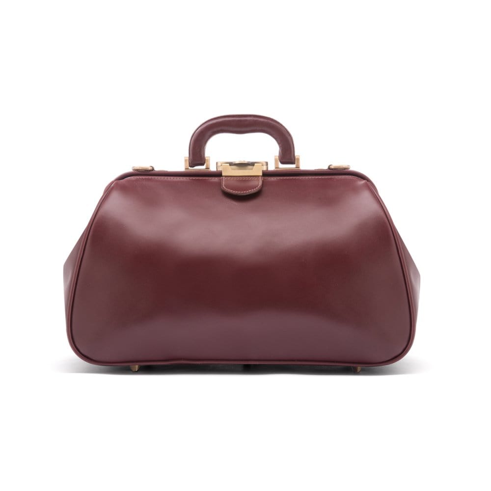 Small Gladstone Bag in Leather, dark tan, front