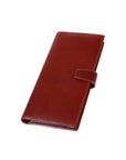 Leather multiple business card wallet, dark tan, front