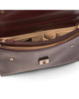 Dark Tan Leather Wall Street Briefcase With Combination Lock