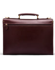 Dark Tan Leather Wall Street Briefcase With Combination Lock