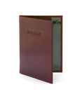 Luxury leather passport cover, dark tan, front