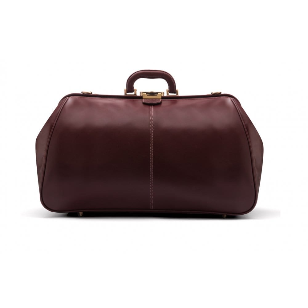 Leather Gladstone holdall, dark tan, front