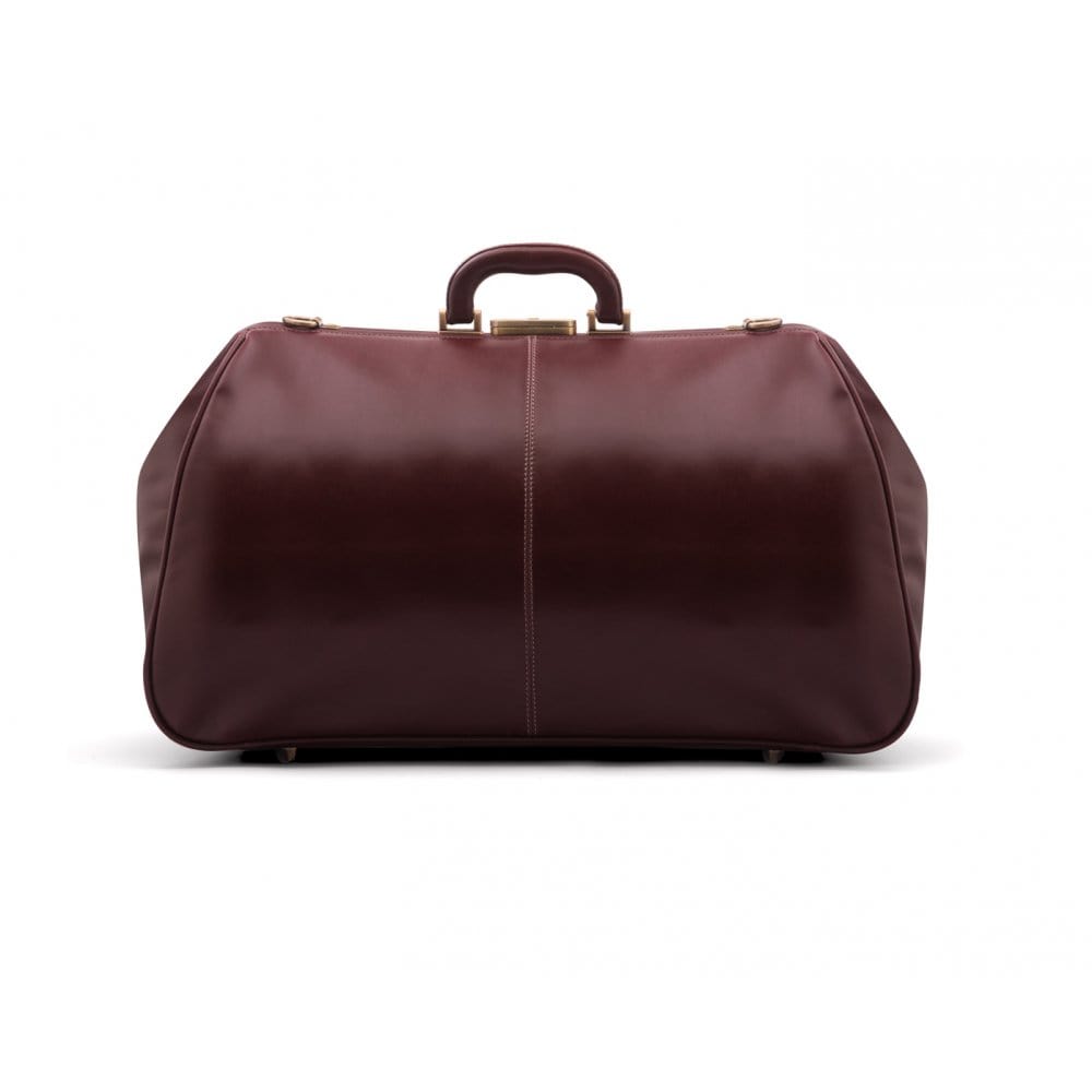 Leather Gladstone holdall, dark tan, back