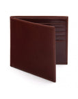 Men's leather billfold wallet, dark tan, front