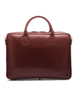 Leather laptop bag, dark tan, 17 inch, front