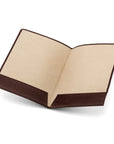 Simple leather document folder, dark tan, inside