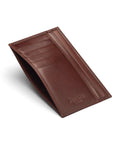 Dark Tan Slim Flat Leather Pocket Jotter Card Wallet