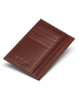 Dark Tan Slim Flat Leather Pocket Jotter Card Wallet